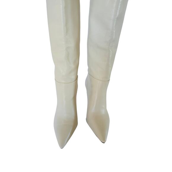 Larroude Kate White Leather Knee High Stiletto Boots Size 7.5 NWOT - Picture 6 of 8